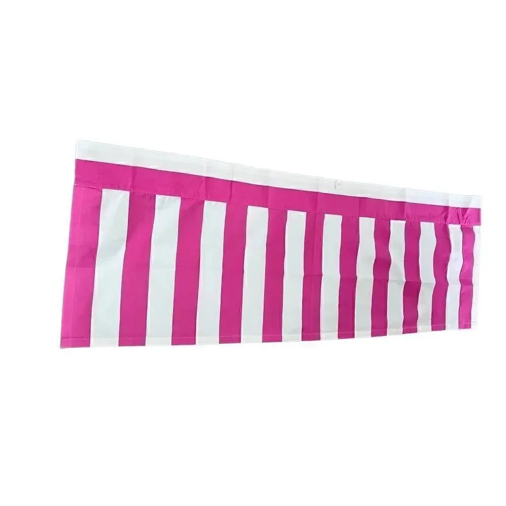 3 Piece Annie Selke Pink White Stripe Valance Set-See Description For Sizes